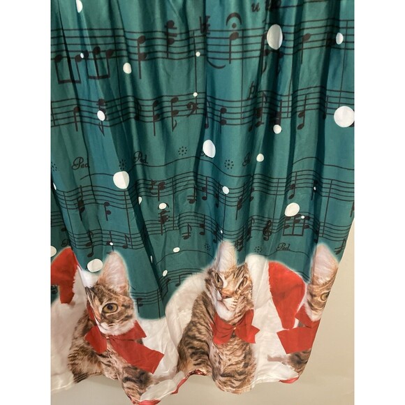 Moking Top Women's Holiday Cat Dress Knee Length Multicolor V-Neck Plus "3XL" - Picture 2 of 14